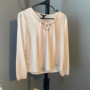 Pink sheer blouse with ties. Forever 21 size small